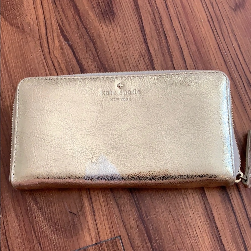 Kate Spade Lane Gold zip around wallet